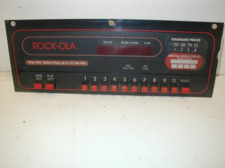 Rock-Ola 496 Jukebox Selector Display And Panel (Altered To Work With Puch Buttons) (Item #72) $114.99